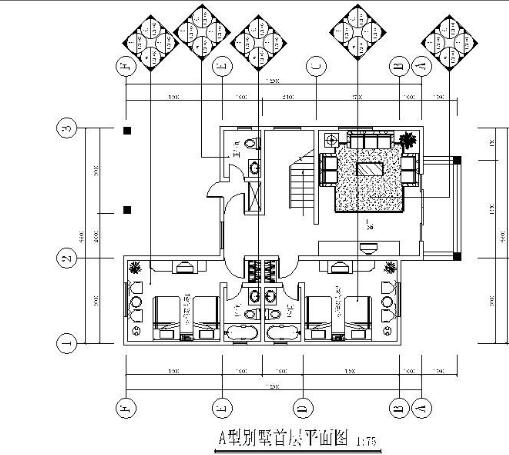 [广东]某电力双层别墅平面设计图-1